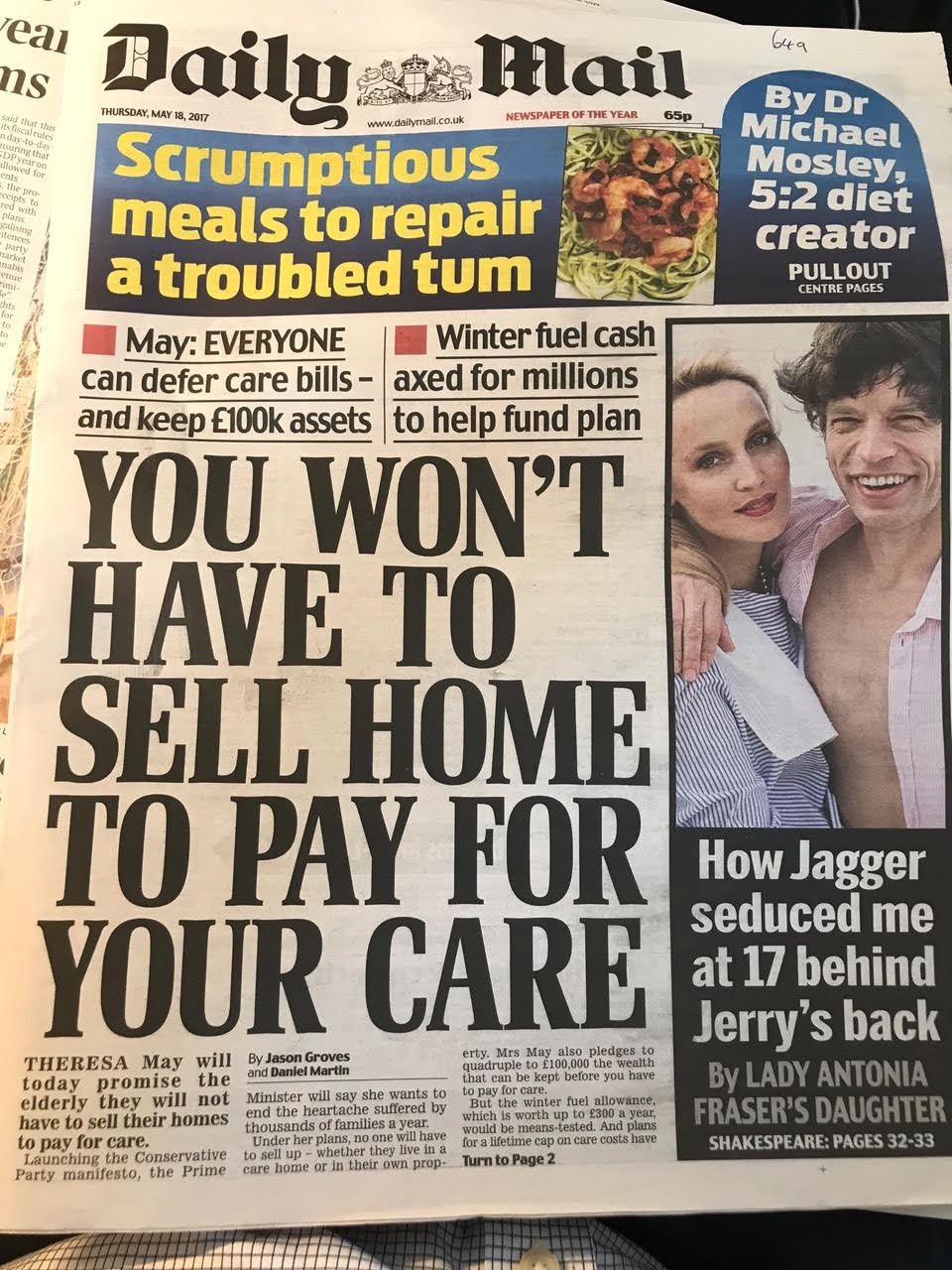 Cover of the Daily Mail